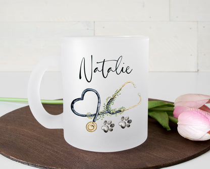 Personalised Glass Mug for Vet or Veterinary Nurse