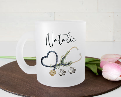 Personalised Glass Mug for Vet or Veterinary Nurse
