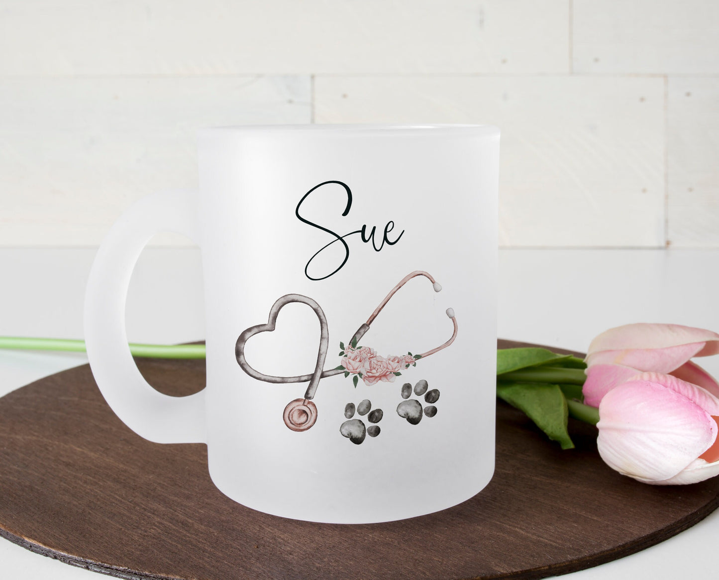 Personalised Glass Mug for Vet or Veterinary Nurse