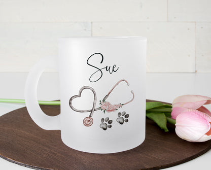 Personalised Glass Mug for Vet or Veterinary Nurse