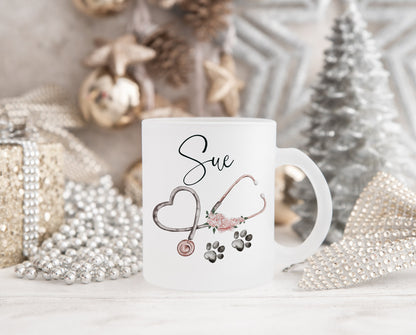 Personalised Glass Mug for Vet or Veterinary Nurse