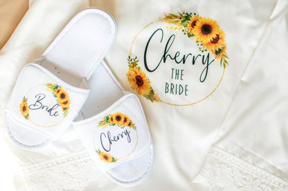 Sunflower Wedding Satin Bride/Bridesmaid Robes | FAST DESPATCH