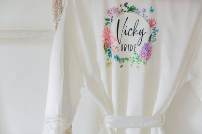 Personalised Bridesmaid Robes | Pastel Bridal Party Wedding Robes