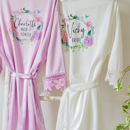 Personalised Bridesmaid Robes | Pastel Bridal Party Wedding Robes