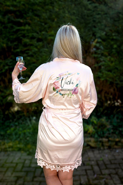 Personalised Bridesmaid Robes | Pastel Bridal Party Wedding Robes