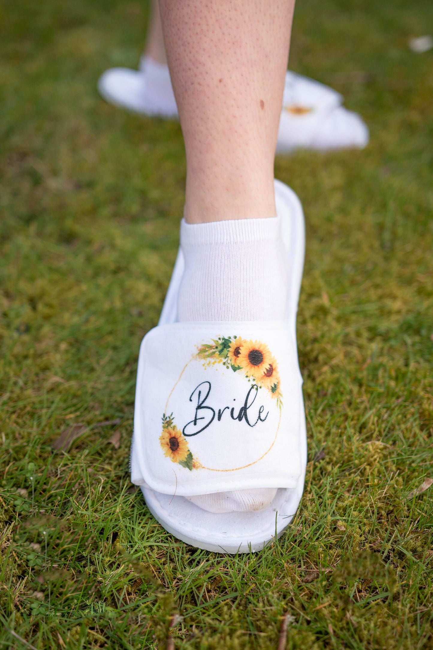 Sunflower Wedding Slippers | Personalised Bridesmaid Slippers