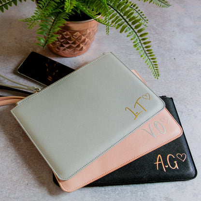 Personalised Bridesmaid Clutch Bag with Wrist Strap