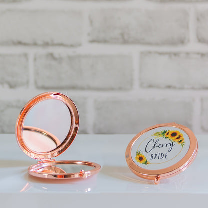 Sunflower Compact Mirror | Personalised Gift for Mum/Friend