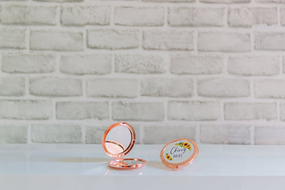 Personalised Compact Mirror with Sunflowers | Perfect Bride or Bridesmaid Gift
