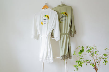 Sunflower Wedding Satin Bride/Bridesmaid Robes | FAST DESPATCH