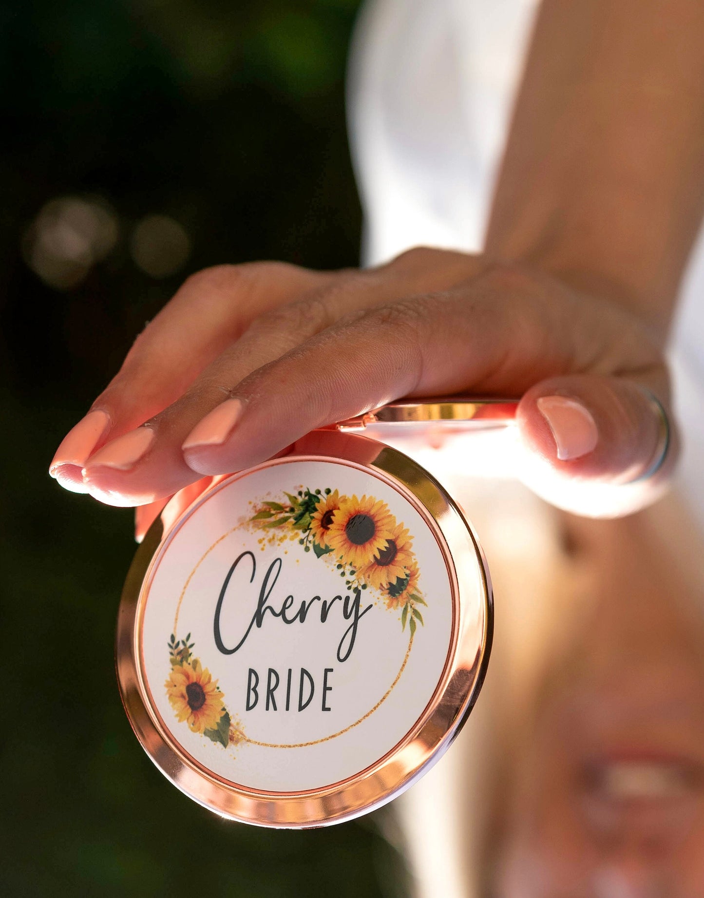 Sunflower Compact Mirror | Personalised Gift for Mum/Friend