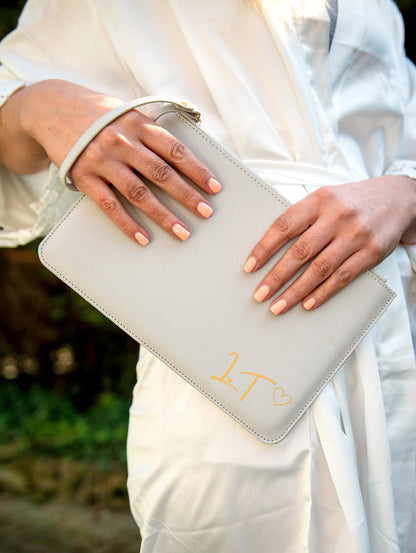 Personalised Bridesmaid Clutch Bag with Wrist Strap