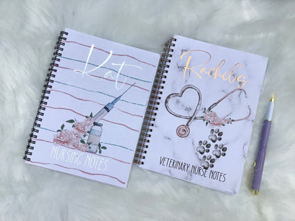 Personalised Nurse Notebook | A5 Lined Spiral Notebook