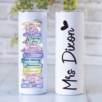 Personalised Teacher Travel Mug | Insulated Tumbler with Straw