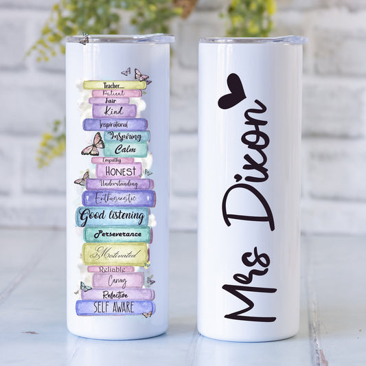 Personalised Teacher Travel Mug | Insulated Tumbler with Straw