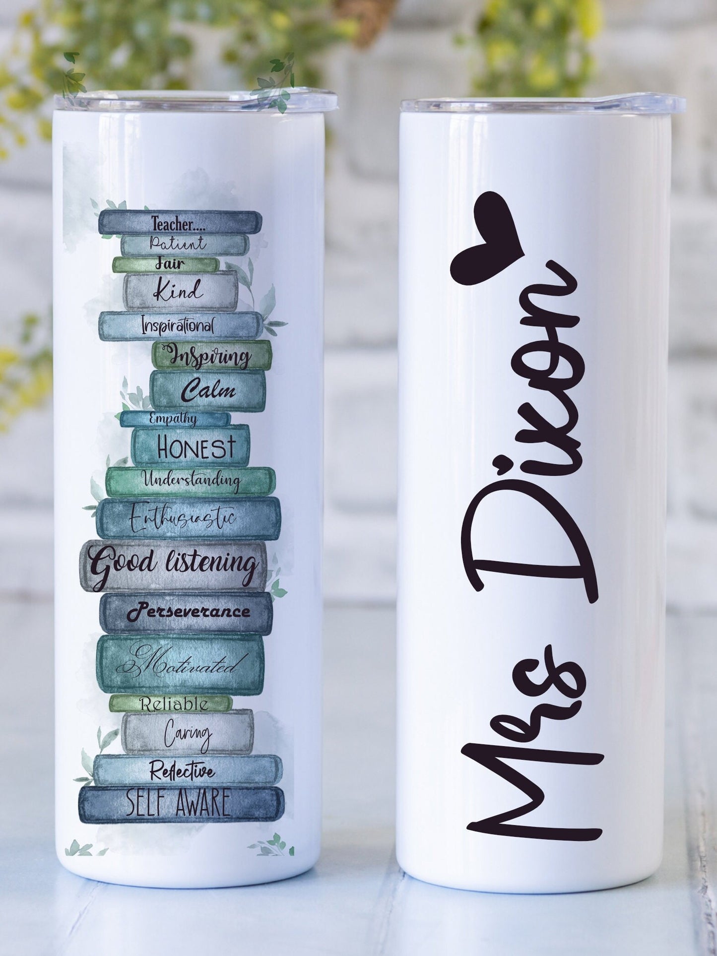 Personalised Teacher Travel Mug | Insulated Tumbler with Straw