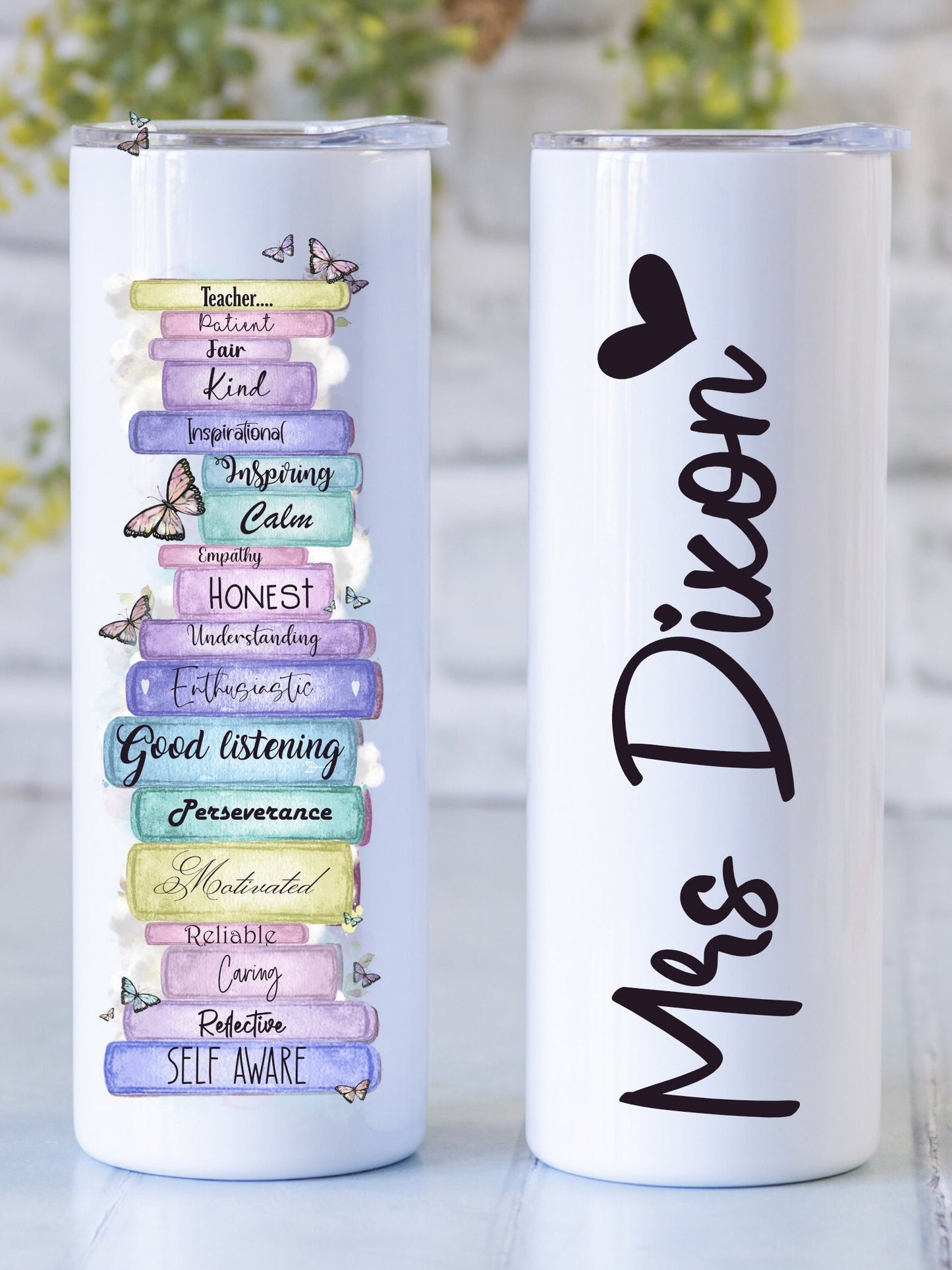 Personalised Teacher Travel Mug | Insulated Tumbler with Straw