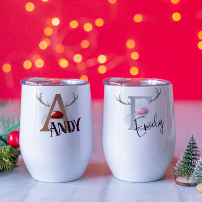 Christmas Wine Tumbler | Personalised Xmas Wine Glass
