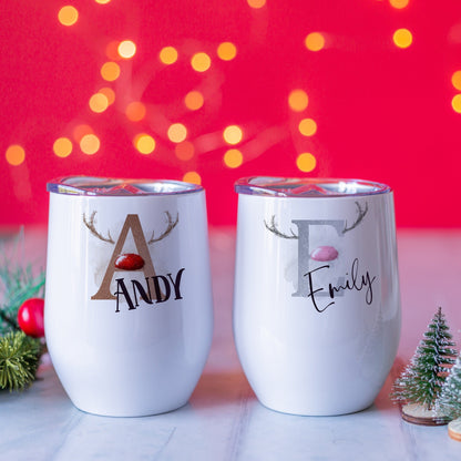 Christmas Wine Tumbler | Personalised Xmas Wine Glass