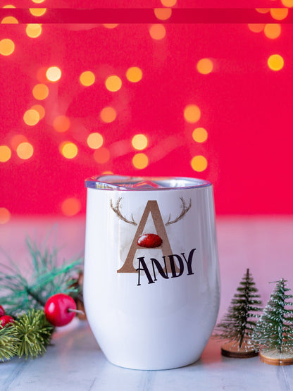 Christmas Wine Tumbler | Personalised Xmas Wine Glass