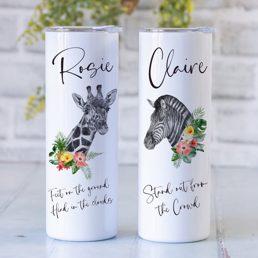 Animal Travel Mug | Giraffe Zebra Lion Tiger Wolf Llama Tumbler Cat Horse Leopard Stag