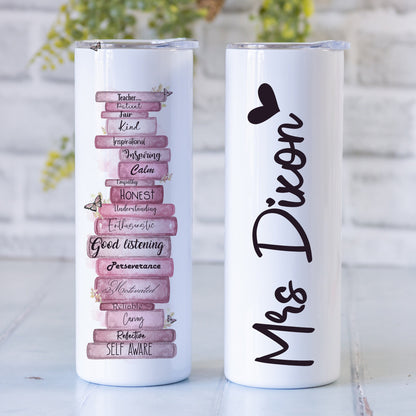 Personalised Teacher Travel Mug | Insulated Tumbler with Straw