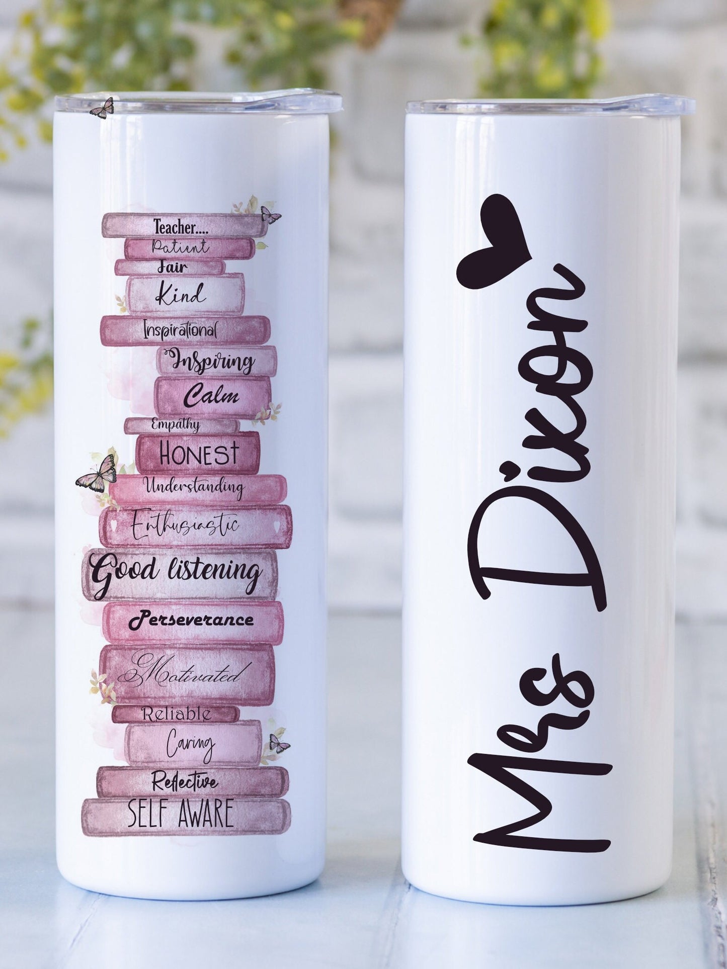 Personalised Teacher Travel Mug | Insulated Tumbler with Straw