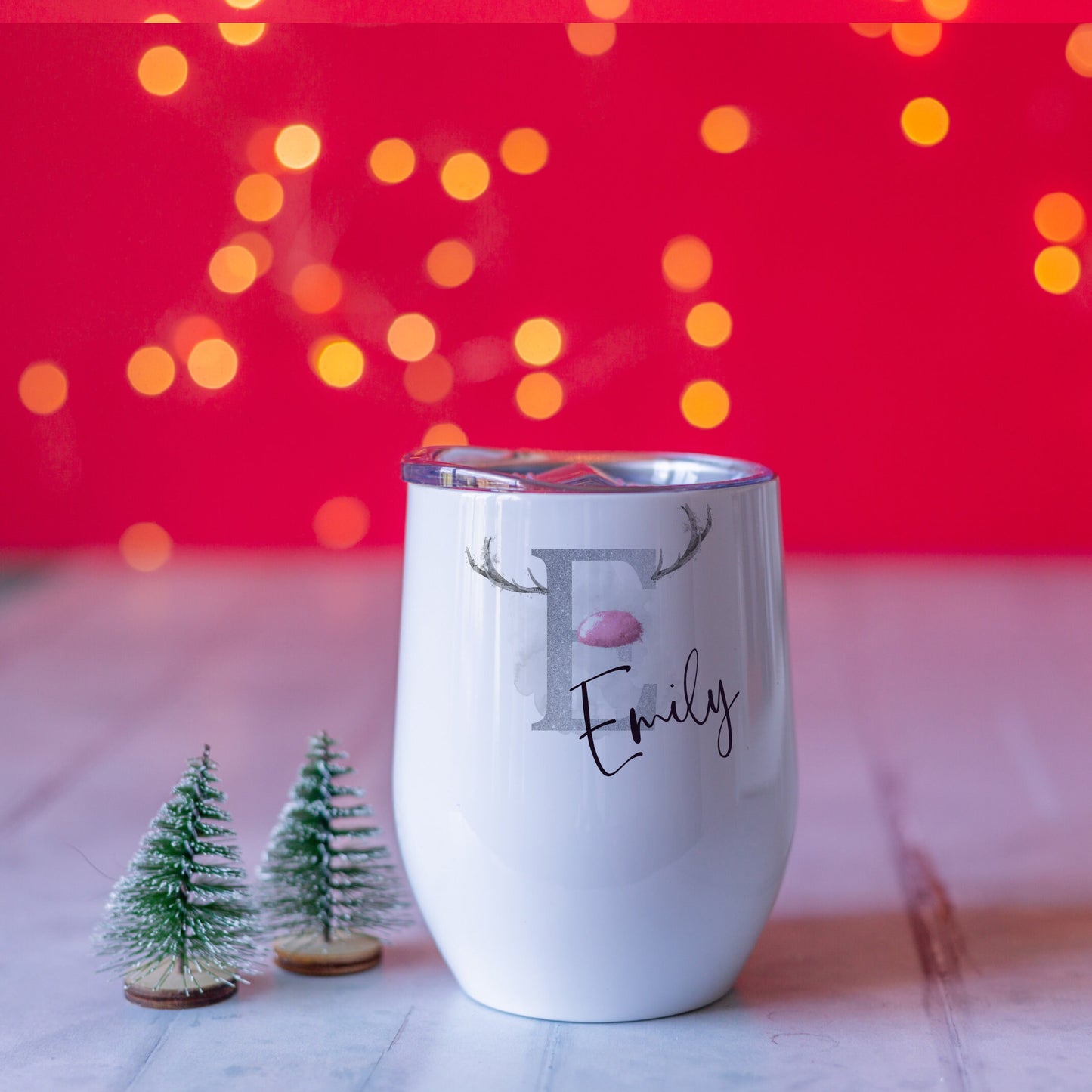 Christmas Wine Tumbler | Personalised Xmas Wine Glass