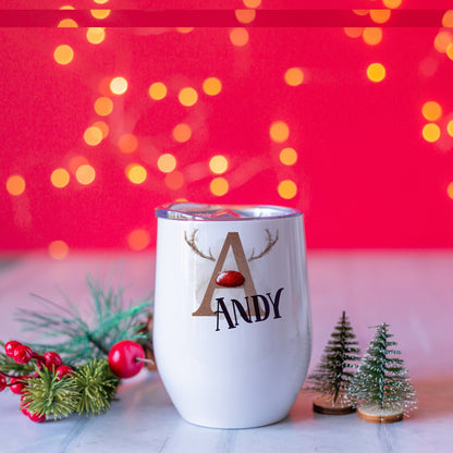 Christmas Wine Tumbler | Personalised Xmas Wine Glass