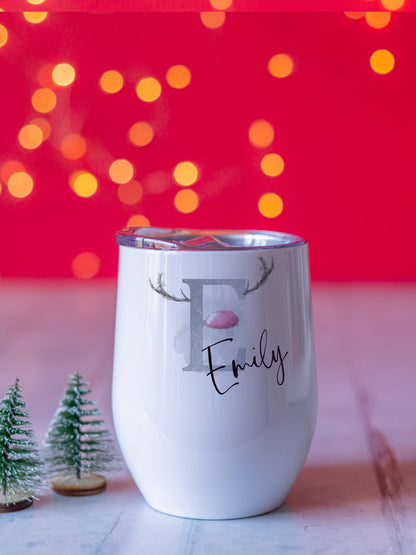 Christmas Wine Tumbler | Personalised Xmas Wine Glass