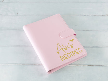 Personalised Recipe Ring Binder A5 Size