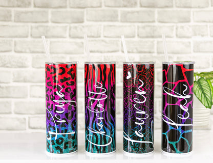 Animal Print Travel Mug | Tumbler with Name