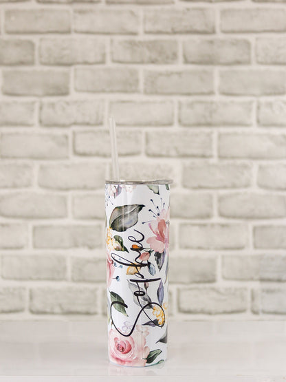 Flower Personalised Travel Mug | Pastel Flower Tumbler