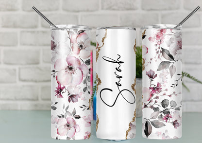 Pastel Flower Travel Mug | Personalised Floral Tumbler