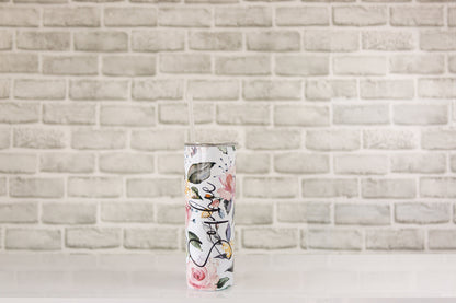 Flower Personalised Travel Mug | Pastel Flower Tumbler