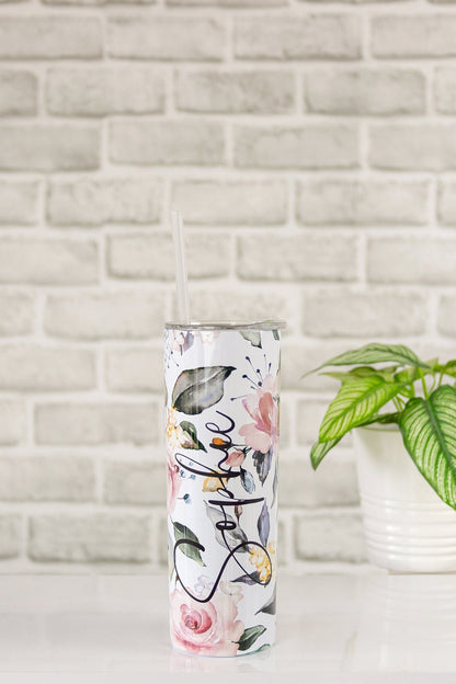 Flower Personalised Travel Mug | Pastel Flower Tumbler