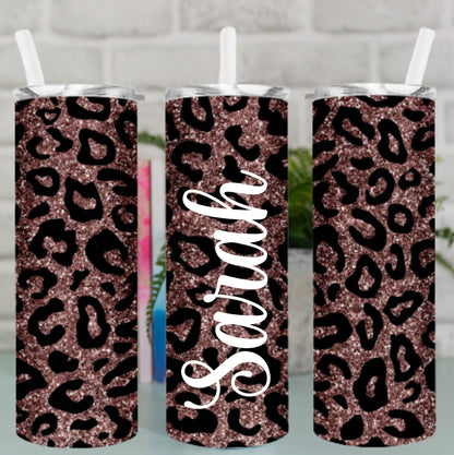Leopard Print Travel Mug | Personalised Cheetah Print Gift