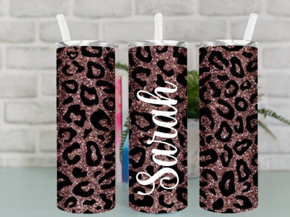 Leopard Print Travel Mug | Personalised Cheetah Print Gift