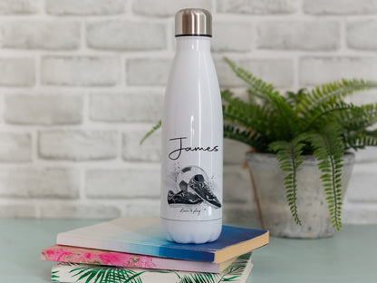 Kids Personalised Water Bottle | Football Themed Drink Bottle