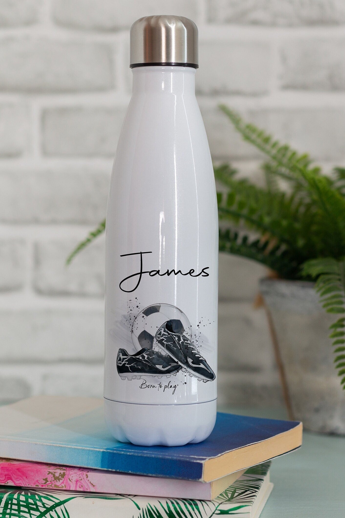 Kids Personalised Water Bottle | Football Themed Drink Bottle