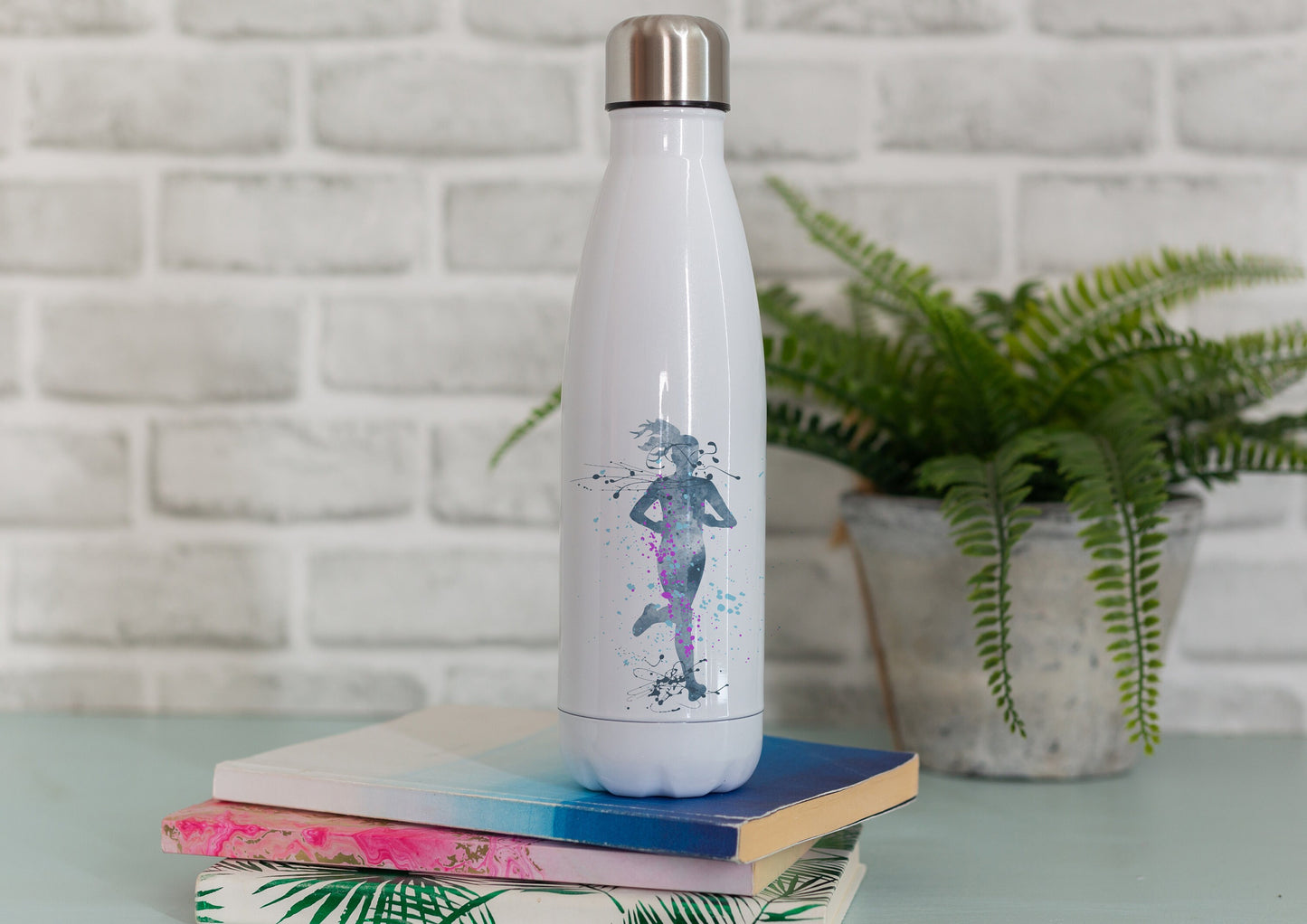 Runner drink bottle, personalised running gift, insulated drink bottle, fitness/marathon gift