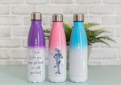Runner drink bottle, personalised running gift, insulated drink bottle, fitness/marathon gift