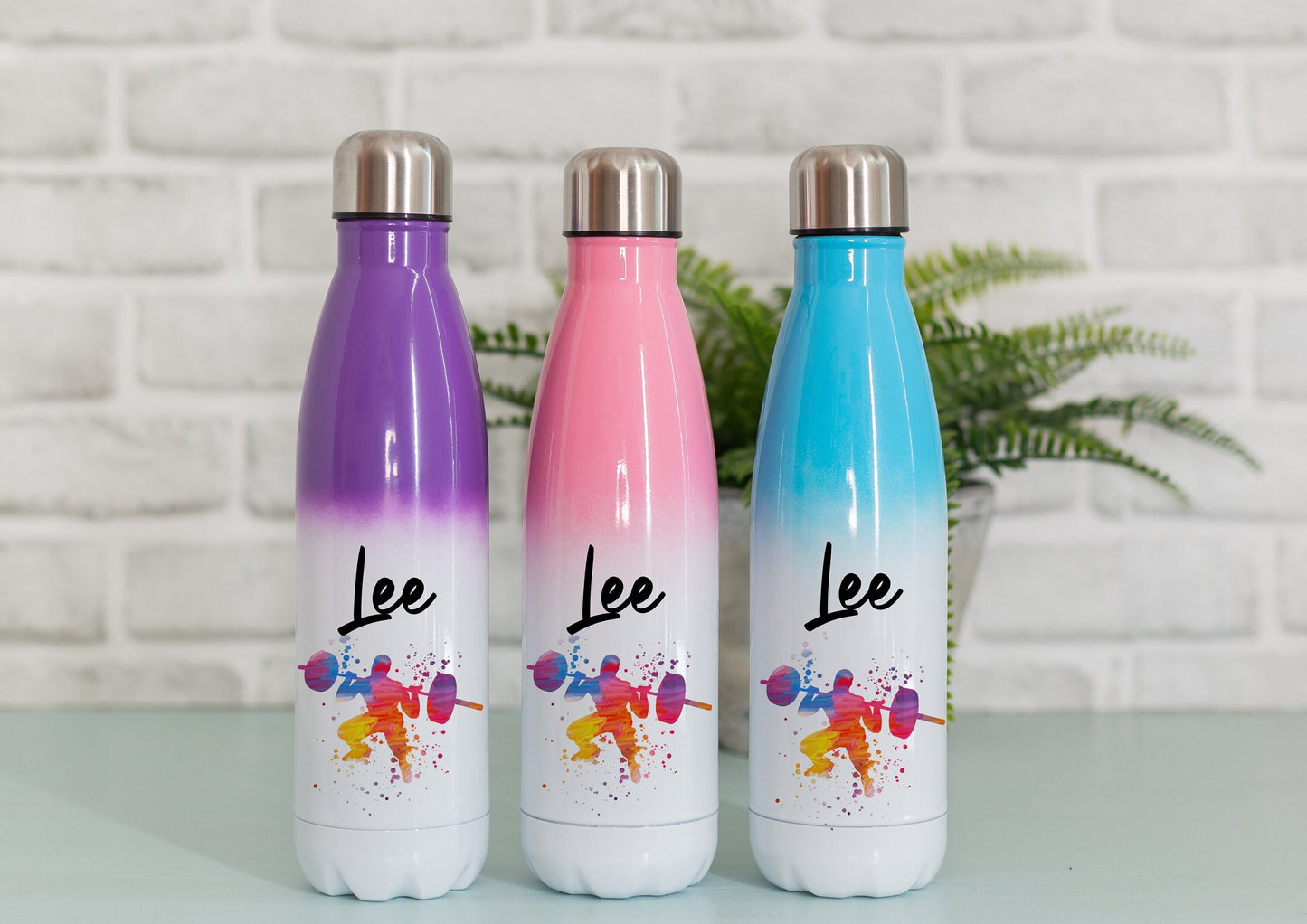 Weight lifting drink bottle, weight training man, weight lifter insulated water bottle, fitness, gym gift