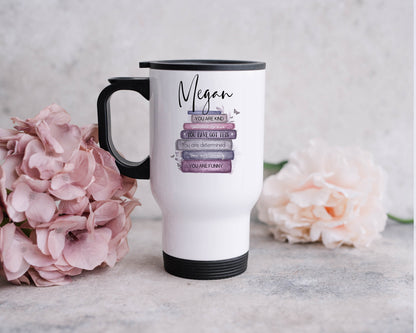 Reading Travel Mug for Book Lover | Insulated Travel Mug with Handle