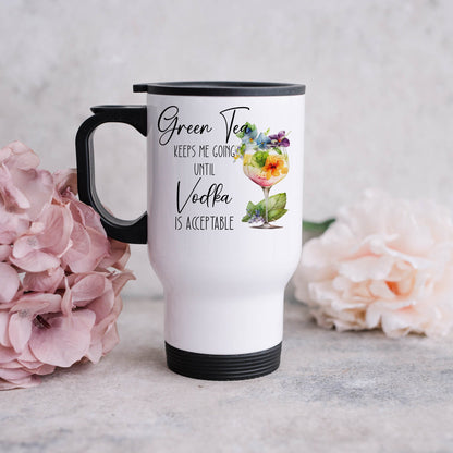 Personalised Stainless Steel Funny Gin Travel Mug with Handle