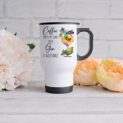 Personalised Stainless Steel Funny Gin Travel Mug with Handle