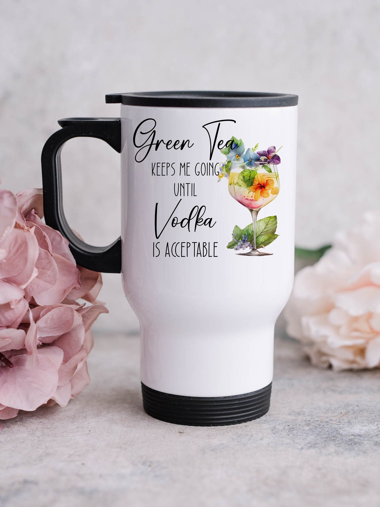 Personalised Stainless Steel Funny Gin Travel Mug with Handle