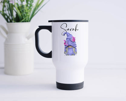 Gonk Travel Mug with Handle | Personalised Gnome Gift