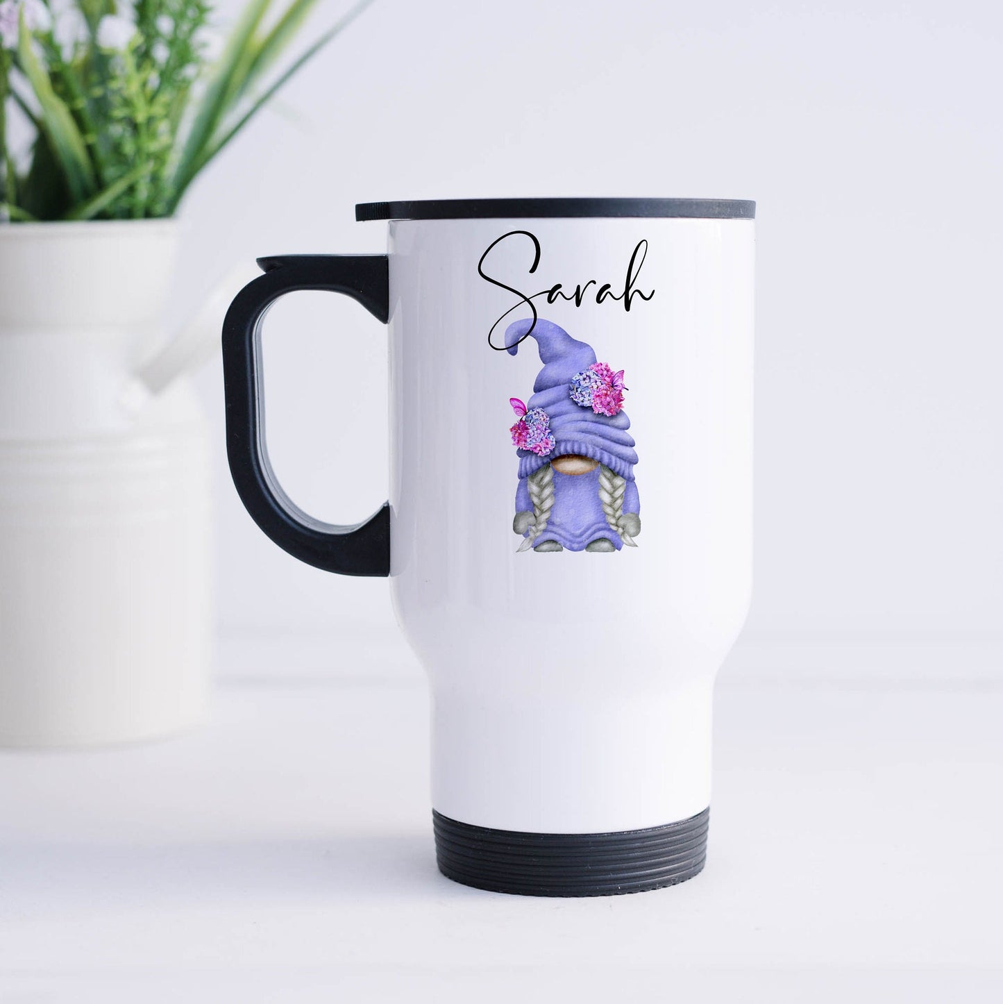 Gonk Travel Mug with Handle | Personalised Gnome Gift