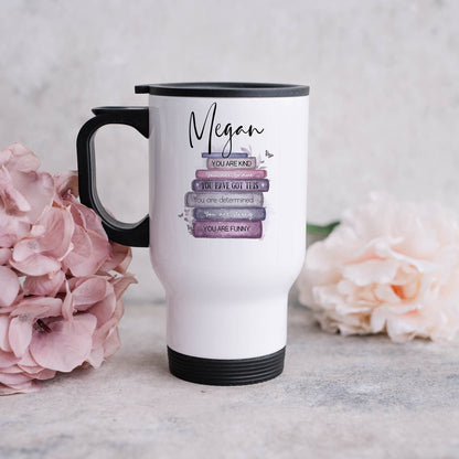 Reading Travel Mug for Book Lover | Insulated Travel Mug with Handle